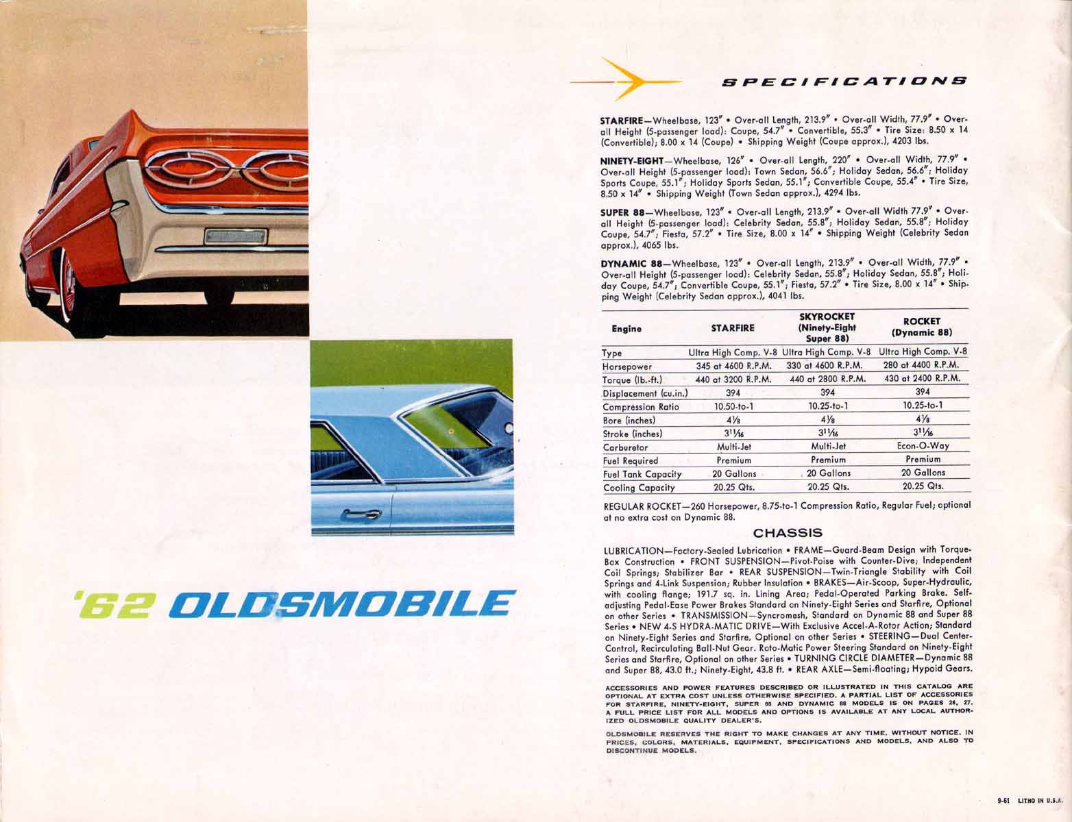 1962 Oldsmobile Full Line Brochure Page 1